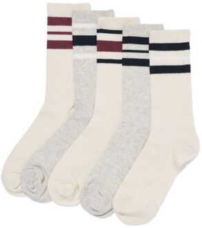 Hema Herensokken strepen - 5 paar beige (beige) - 39/42