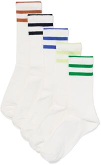 Hema Herensokken strepen - 5 paar wit (wit) - 39/42