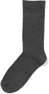 Hema Herensokken structuur grijsmelange (grijsmelange) - 43/46