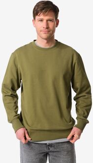 Hema Herentrui Daryl regular fit sweatstof middengroen (middengroen) - XS