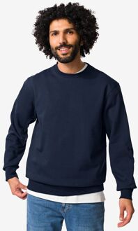 Hema Herentrui Daryl sweatstof donkerblauw (donkerblauw) - XS
