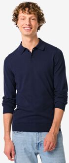Hema Herentrui fijngebreid donkerblauw (donkerblauw) - XXL