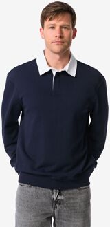 Hema Herentrui Sammy sweatstof donkerblauw (donkerblauw)