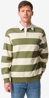 Hema Herentrui Sammy sweatstof strepen middengroen (middengroen) - XL