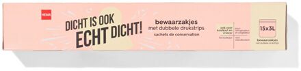 Hema Hersluitbare zakjes 3L drukstrips en standbodem - 15 stuks