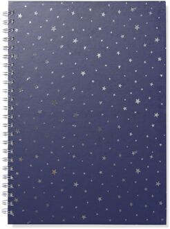 Hema Hobbyboek A4 blanco papier sterren (blauw)