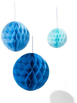 Hema Honeycomb bollen blauw 3 stuks