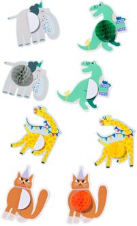 Hema Honeycomb stickers feestbeesten - 8 stuks