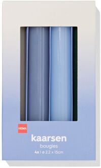 Hema Huishoudkaarsen 16x⌀2.2cm blauw - 4 stuks (blauw)