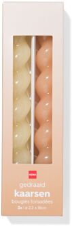 Hema Huishoudkaarsen ⌀2.2x20cm draai naturel - 2 stuks (naturel)