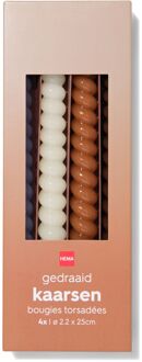 Hema Huishoudkaarsen ⌀2.2x25cm draai blauw - 4 stuks (blauw)