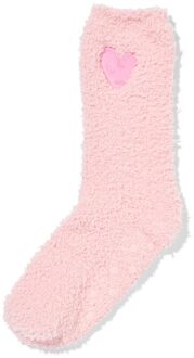 Hema Huissokken maat 36-41 fluffy hartje lichtroze