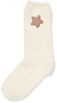 Hema Huissokken maat 36-41 fluffy ster crème