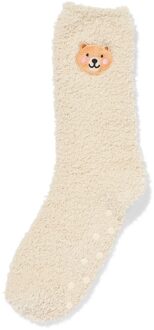 Hema Huissokken maat 36-41 fluffy teddybeer crème
