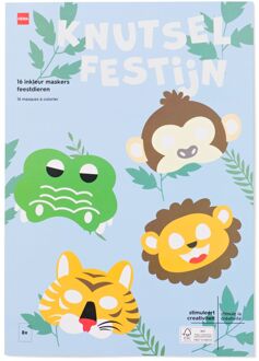 Hema Inkleur maskers feestdieren - 16 stuks