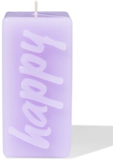 Hema Kaars 12.5cm 'happy' lila