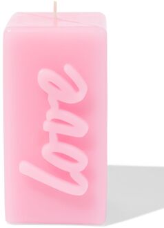 Hema Kaars 12.5cm 'love' roze