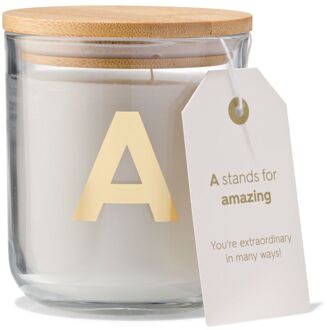 Hema Kaars in glas Ø8x10cm letter A