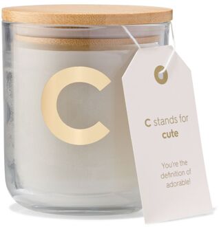 Hema Kaars in glas Ø8x10cm letter C