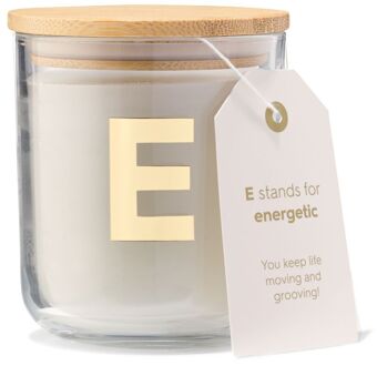 Hema Kaars in glas Ø8x10cm letter E