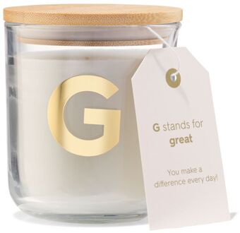 Hema Kaars in glas Ø8x10cm letter G