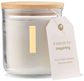 Hema Kaars in glas Ø8x10cm letter I