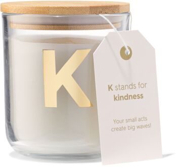 Hema Kaars in glas Ø8x10cm letter K