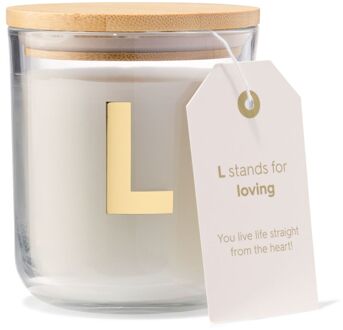 Hema Kaars in glas Ø8x10cm letter L