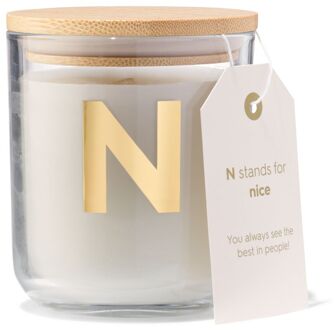 Hema Kaars in glas Ø8x10cm letter N