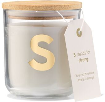 Hema Kaars in glas Ø8x10cm letter S