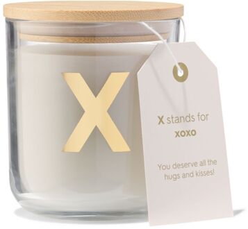 Hema Kaars in glas Ø8x10cm letter X