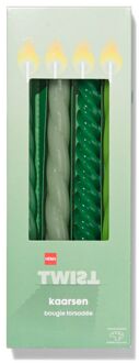 Hema Kaarsen met twist Ø2x25 groen - 4 stuks (groen)