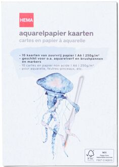 Hema Kaarten van aquarelpapier A6