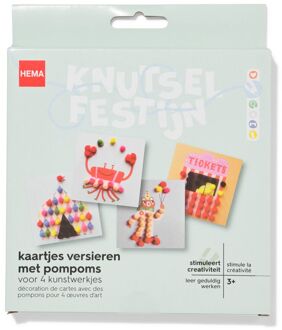 Hema Kaartjes versieren met pompoms circus