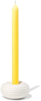 Hema Kandelaar 10.8x4.6cm keramiek ribbel spikkel wit (wit)