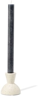 Hema Kandelaar 7.8x7.7cm keramiek retro spikkels (wit)