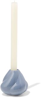 Hema Kandelaar 9.2x9cm keramiek twist grijs (blauw)