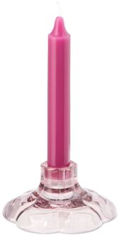 Hema Kandelaar 9.7x5cm glas roze bloem (roze)