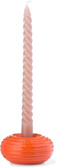 Hema Kandelaar S keramiek ribbel oranje (oranje)