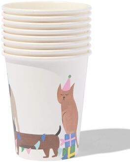 Hema Kartonnen bekers 250ml feestbeest - 8 stuks