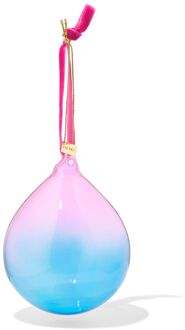 Hema Kerstbal 8cm glas gradient blauw-roze