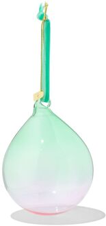 Hema Kerstbal 8cm glas gradient groen-roze