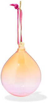 Hema Kerstbal 8cm glas gradient rood-oranje