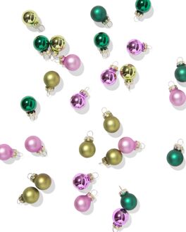 Hema Kerstballen 3.2cm glas mini multi - 36 stuks (multi)