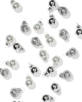 Hema Kerstballen 3.2cm glas mini zilver - 36 stuks (zilver)
