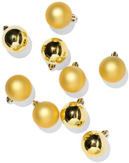 Hema Kerstballen set 4.1cm plastic goud - 9 stuks (goud)