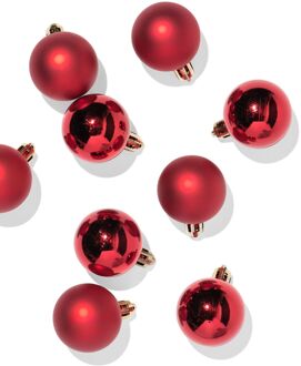 Hema Kerstballen set 4.1cm plastic rood - 9 stuks (rood)