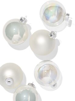 Hema Kerstballen set 7.2cm glas parel - 6 stuks (gebroken wit)