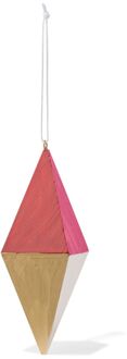 Hema Kersthanger 12cm hout diamant roze-goud (multi)
