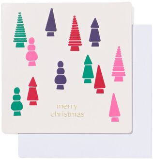 Hema Kerstkaarten met kerstprint - 5 stuks (multi)